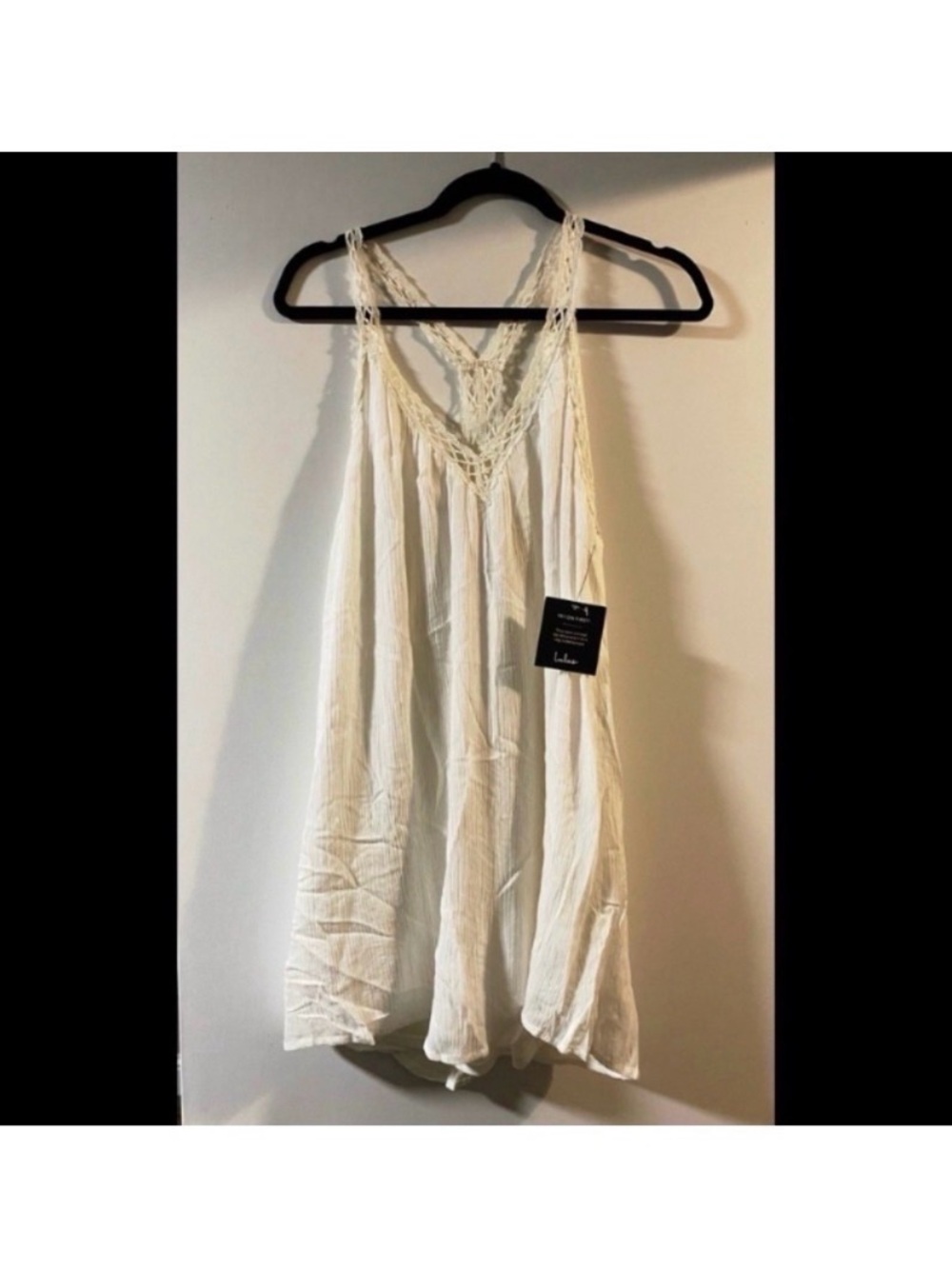 LULUS White Crochet Gauze Mini Dress Size Medium New! - Picture 5 of 9